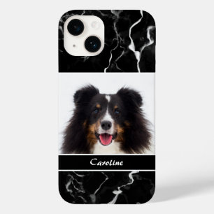 ペットの写真を偽黒大理石に & 名前 Case-Mate iPhone 14ケース