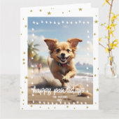 ペットの写真を入れたフレーム カード (黄色い花)