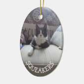 ペットの写真を追加するカスタムクリスマスオーナメント セラミックオーナメント (左)