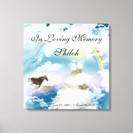 ペットの写真を追加するペットの紛失悔やみや弔慰 キャンバスプリント (正面)
