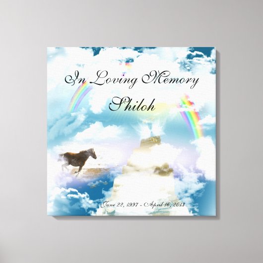 ペットの写真を追加するペットの紛失悔やみや弔慰 キャンバスプリント (正面)