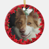 ペットの写真クリスマス セラミックオーナメント (正面)