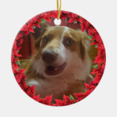 ペットの写真クリスマス セラミックオーナメント (正面)