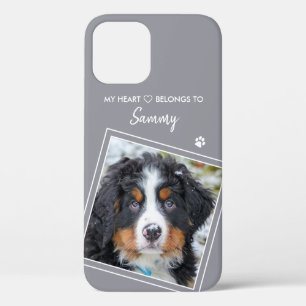 ペットの写真スタイリッシュ灰色の犬 iPhone 12ケース