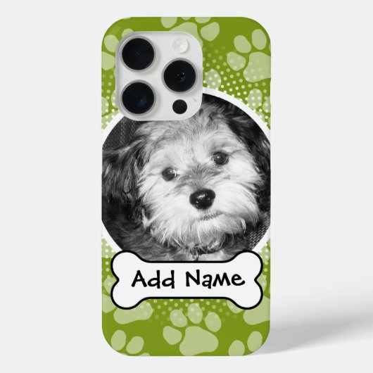 ペットの写真フレームと手のプリントと犬の骨 Case-Mate iPhoneケース (裏面)