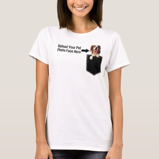 ペットの写真プリントのポケットをアップカスタマイズロード Tシャツ (正面)