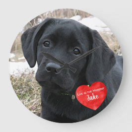 ペットの写真メモリアル – 写真の追加 – 犬の写真 ラージ壁時計