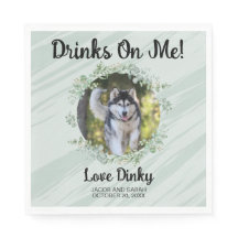 ペットの写真付き ドリンクは私に ナプキン