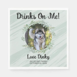 ペットの写真付き ドリンクは私に ナプキン スタンダードランチョンナプキン