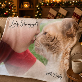 ペットの写真入りクリスマスギフト毛布 Let's Snuggle フリースブランケット