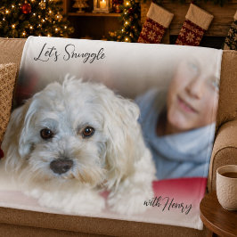 ペットの写真入りクリスマスギフト Let's Snuggle フリースブランケット