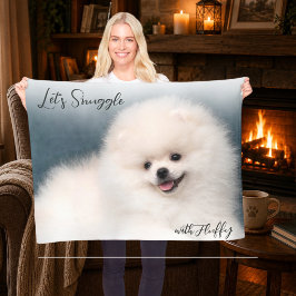 ペットの写真入りクリスマスギフト Let's Snuggle フリースブランケット