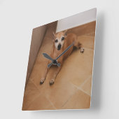 ペットの写真入りパーソナライズ時計 スクエア壁時計 (傾斜)