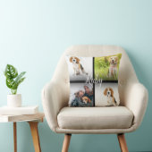 ペットの写真入り名前入りコラージュ クッション (椅子)
