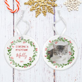 ペットの写真入り新居での最初のクリスマス オーナメント