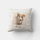 ペットの写真立て素朴の木パーソナライズされた材 クッション (裏面)