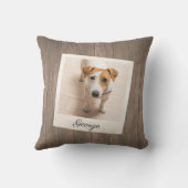 ペットの写真立て素朴の木パーソナライズされた材 クッション (裏面)