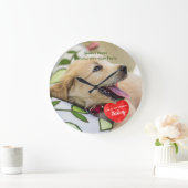 ペットの写真記念 – 写真の追加 – 犬の写真 ラージ壁時計 (ホーム)