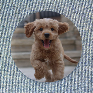 ペットの写真  かわいい可愛い犬のアップロード 缶バッジ