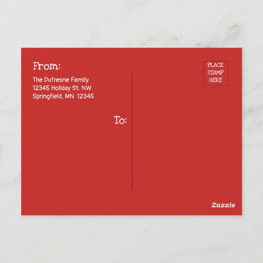 ペットの写真「これは受け取るメリー通り」の休日を追加 ポストカード (裏面)