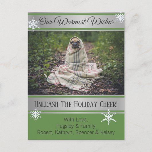 ペットの写真「ご多幸をお祈り」の祝日を追加 ポストカード (正面)