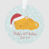 ペットの写真 – オパーソナライズされたレンジのタビー猫 オーナメント (正面)