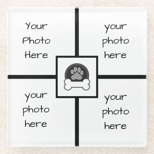 ペットの写真 ガラスコースター (正面)