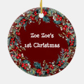 ペットの写真 クリスマス かわいい Xmas リース オーダーメイド セラミックオーナメント (裏面)