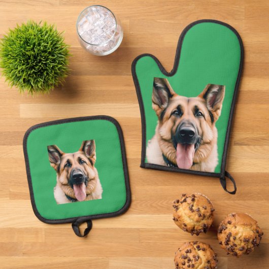 ペットの写真 鍋つかみ&鍋敷きセット (トップダウン)