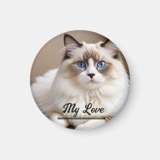 ペットの写真「My Love」をパーソナライズ マグネット (正面)