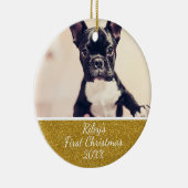 ペットの初めてのクリスマスの写真のオーナメント セラミックオーナメント (右)