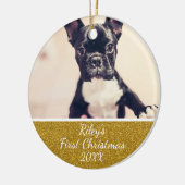 ペットの初めてのクリスマスの写真のオーナメント セラミックオーナメント (左)