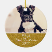ペットの初めてのクリスマスの写真のオーナメント セラミックオーナメント (裏面)