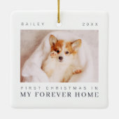 ペットの初めてのクリスマスインフォーエバーホームシックモダン セラミックオーナメント (裏面)