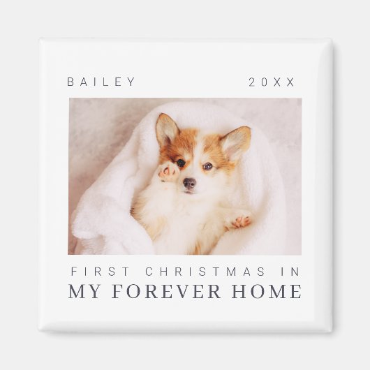 ペットの初めてのクリスマスインフォーエバーホームシックモダン マグネット (正面)