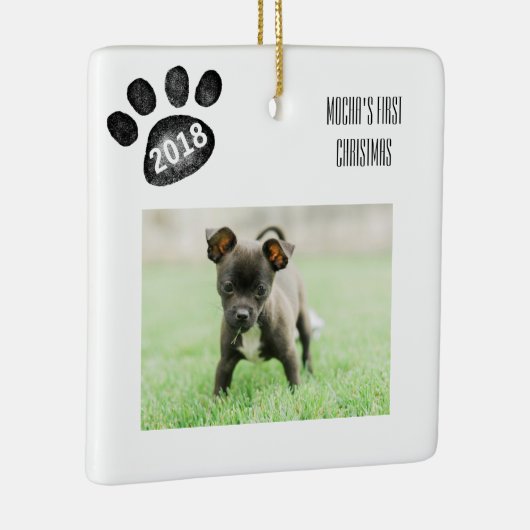 ペットの初めてのクリスマスカスタムオーナメント犬または猫 セラミックオーナメント (右)