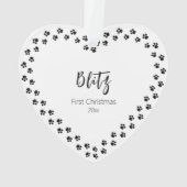 ペットの初めてのクリスマスハートポープリント写真 オーナメント (裏面)