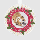 ペットの初めてのクリスマスパーソナライズされたの写真 オーナメント (裏面)