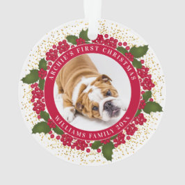 ペットの初めてのクリスマスパーソナライズされたの写真 オーナメント