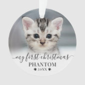 ペットの初めてのクリスマス写真 オーナメント (正面)