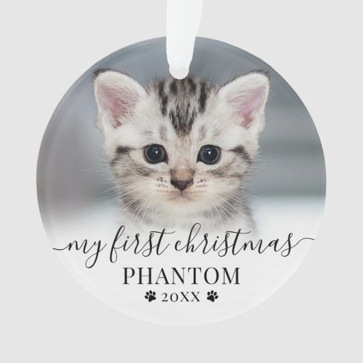 ペットの初めてのクリスマス写真 オーナメント (正面)