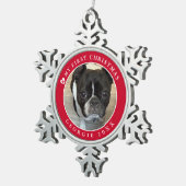 ペットの初めてのクリスマス写真 スノーフレークピューターオーナメント (右)