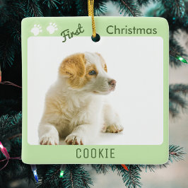 ペットの初めてのクリスマス フォト パウプリント セラミックオーナメント