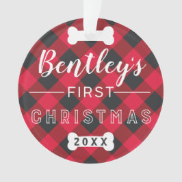 ペットの初めてのクリスマス | Red Buffalo Plaidの写真 オーナメント