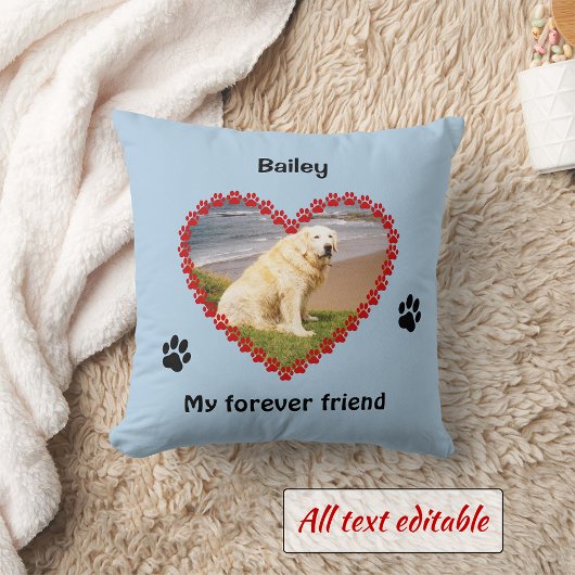 ペットの前足はあなたの写真の枕を記念してプリント クッション