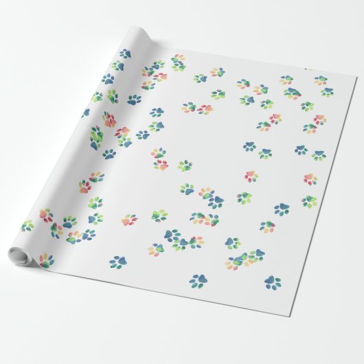 ペットの前足はどこでもプリント ラッピングペーパー (アンロールド)