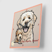 「ペットの力」 スクエア壁時計 (傾斜)