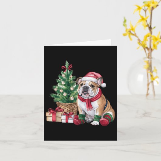 ペットの動物愛好家かわいいブルドッグを飾る カード (黄色い花)