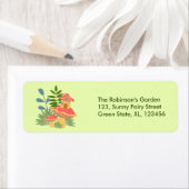 ペットの友人とガーデンフェアリー誕生日パーティー ラベル (インサイチュ)