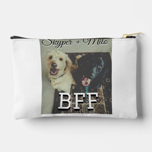 ペットの友人のbesties名前ペットの写真動物の愛を追加 アクセサリーポーチ (裏面)